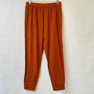 Third Love Jogger Pants Womens Large Orange Casual Soft Travel Holiday Pull On